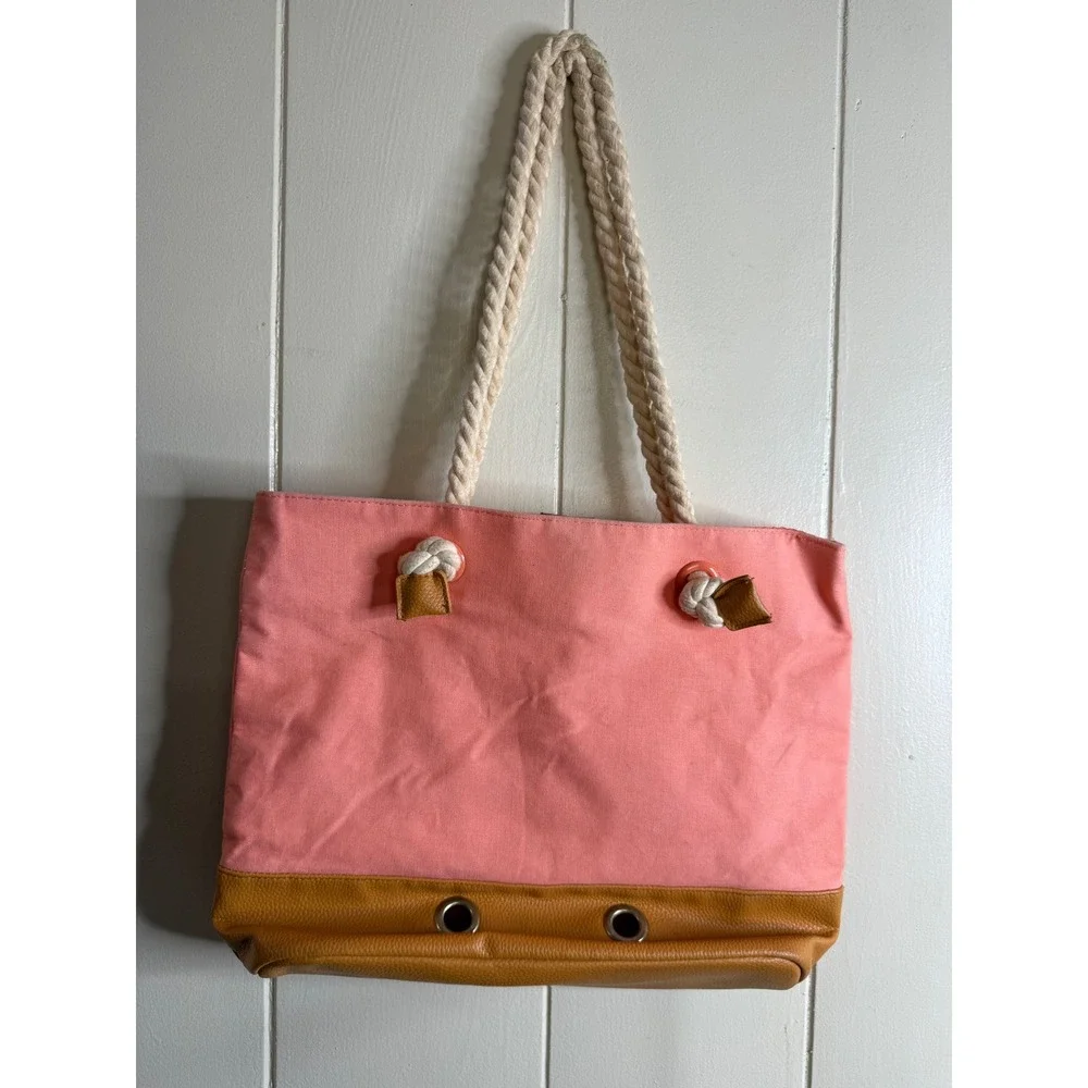 Disney Moana Pua Pig Tote Bag Women's Beach Purse Rope Handle Snap Closure